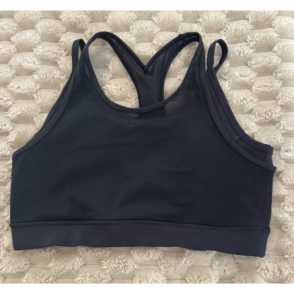 IVL Collective Stay In Place Sports Bra Black Cross-Back Lined Stretch Size 12